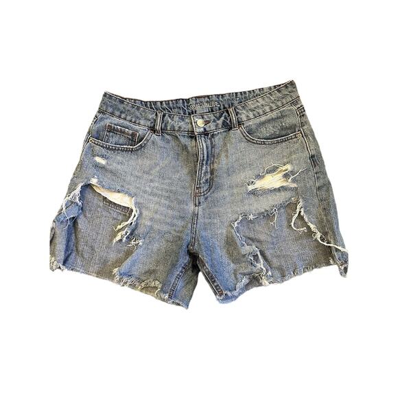 Wild Fable - Women's Highest Rise Cut Off Jean Light Denim Distressed Shorts 12 - Picture 4 of 8